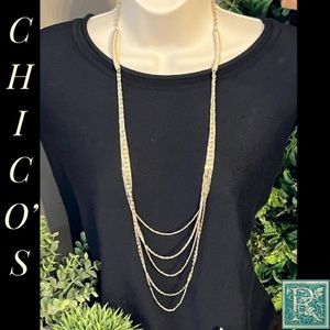 Chico’s five strand gold tone necklace​